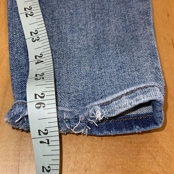 Express‎ Womens Raw Hem Cotton Blend High-Rise Skinny Jeans Blue Size 10R - Picture 11 of 11